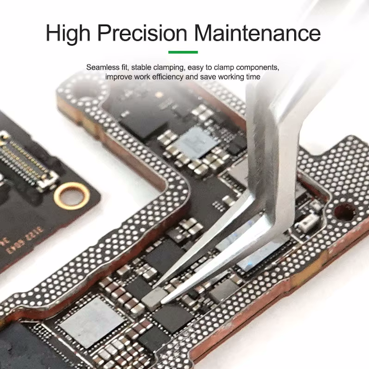 RELIFE ST-20 Precision Angled Tweezers with Anti-Slip Grip Stainless Steel Bent Tip Tweezers for Phone Repair, Chip Placement, BGA Soldering, and Electronics Micro Work "RELIFE ST-20 Precision Angled Tweezers with Anti-Slip Grip – Stainless Steel Bent Tip Tweezers for Phone Repair, Chip Placement, BGA Soldering, and Electronics Micro Work