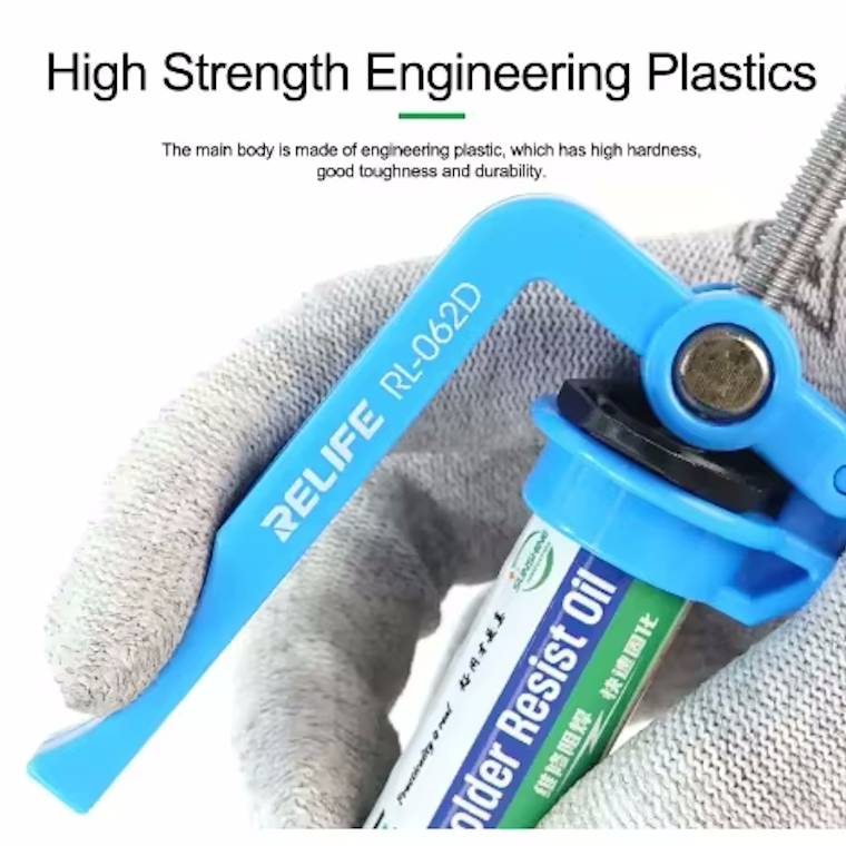 RELIFE RL-062D Manual Flux & Solder Paste Booster Tool Blue Glue Gun Dispenser Pusher for 10cc Syringes, Phone Repair, BGA Soldering, UV Solder Mask, and Adhesive Application