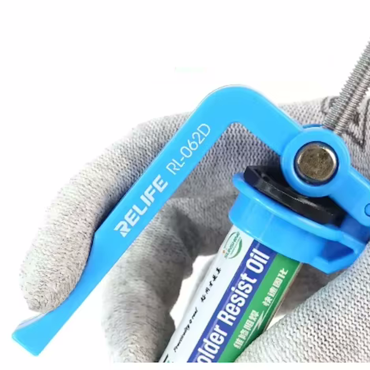 RELIFE RL-062D Manual Flux & Solder Paste Booster Tool Blue Glue Gun Dispenser Pusher for 10cc Syringes, Phone Repair, BGA Soldering, UV Solder Mask, and Adhesive Application