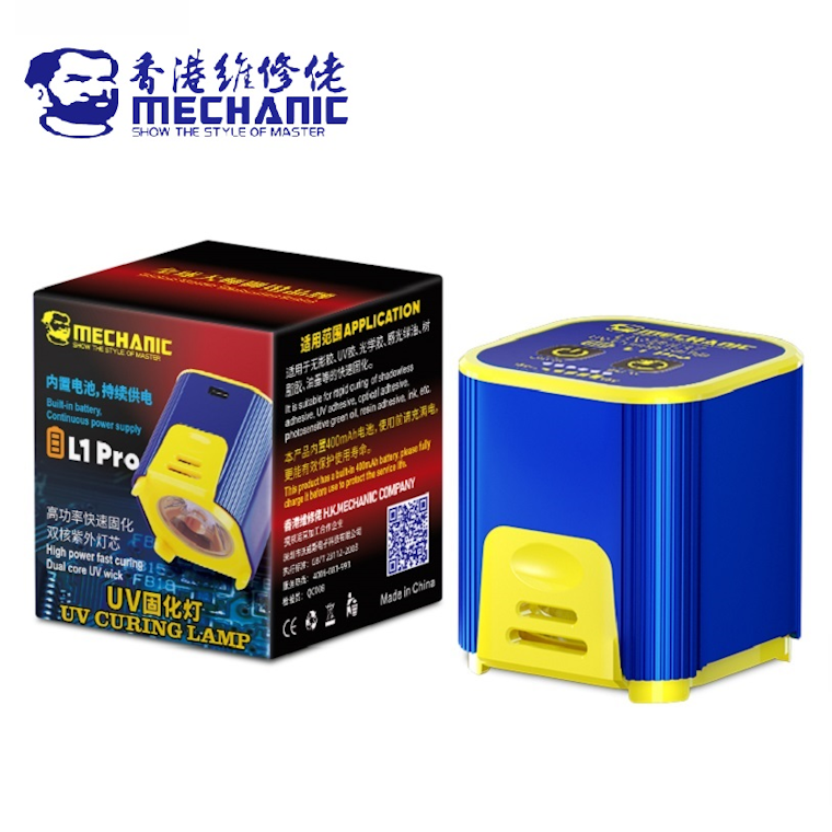 Mechanic L1 Pro Rechargeable UV Curing Lamp 1000mAh Battery – High Power Dual-Core Fast UV Light for Solder Mask, UV Glue, Phone Repair, PCB & OCA Curing