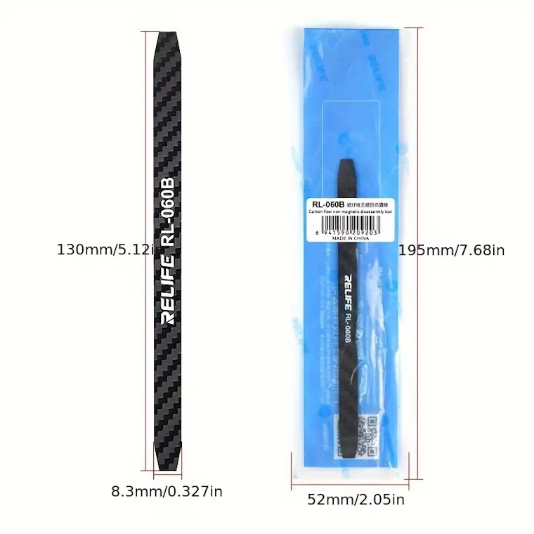 RELIFE RL-060B Carbon Fiber Anti-Static Pry Tool Spudger for Phone Repair, Laptop Disassembly, Non-Marring Opening Tool for iPhone, iPad, and Electronics Repair