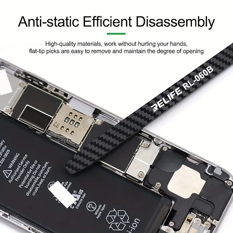 RELIFE RL-060B Carbon Fiber Anti-Static Pry Tool Spudger for Phone Repair, Laptop Disassembly, Non-Marring Opening Tool for iPhone, iPad, and Electronics Repair