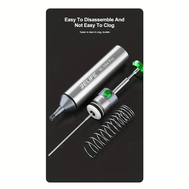 RELIFE RL-084 Pro Aluminum Alloy Manual Glue Gun Dispenser with Precision Needle and Metal Piston for Phone Repair, BGA Solder Paste, Flux, Adhesive Application