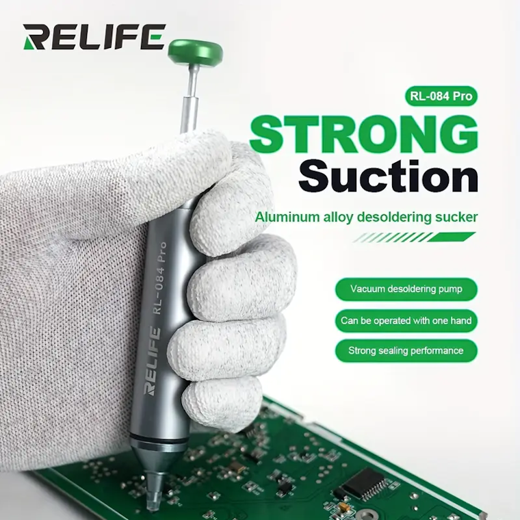 RELIFE RL-084 Pro Aluminum Alloy Manual Glue Gun Dispenser with Precision Needle and Metal Piston for Phone Repair, BGA Solder Paste, Flux, Adhesive Application
