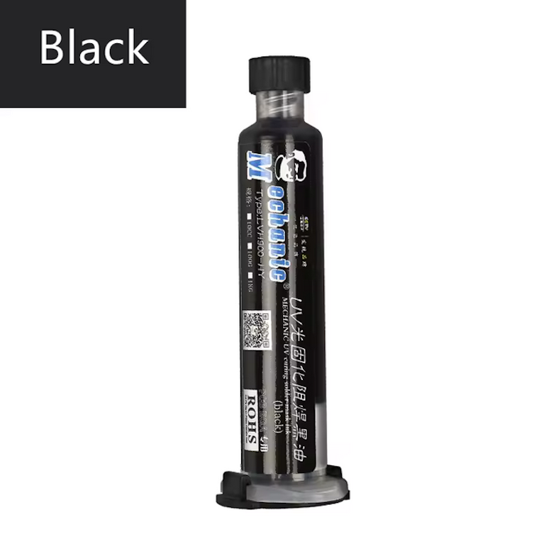 Mechanic LVH900-RY UV Curable Solder Mask 10cc Syringe – PCB Repair Ink for BGA, Circuit Board Protection, Fast Curing Under UV Light, Phone & Electronics Repai