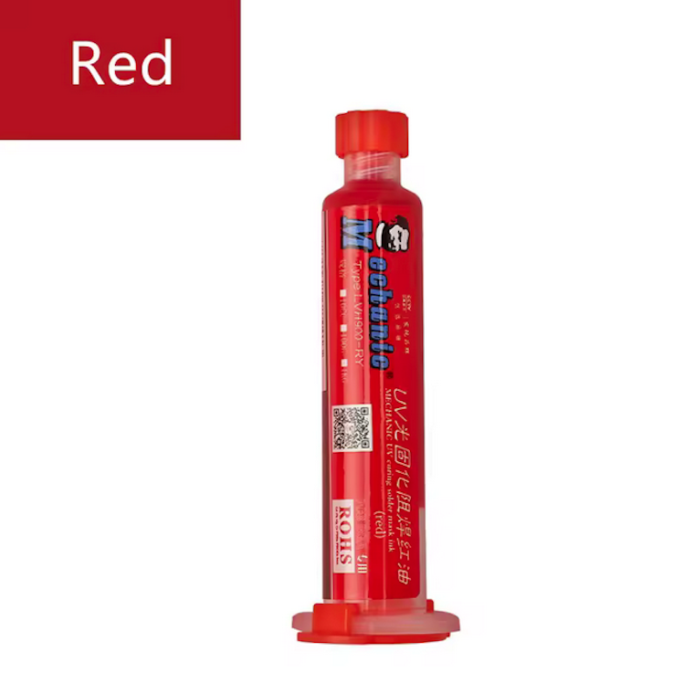 Mechanic LVH900-RY UV Curable Solder Mask 10cc Syringe – PCB Repair Ink for BGA, Circuit Board Protection, Fast Curing Under UV Light, Phone & Electronics Repai